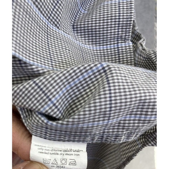 Michael Kors Men's Button Down Shirt Long Sleeve Size 16 1/2 Micro Check Cotton - Picture 5 of 12